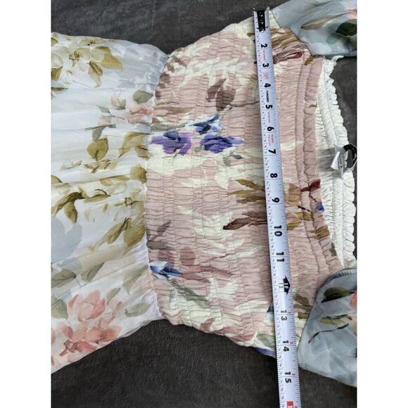 Yumi Kim Zofia Maxi Dress XS Pastel Floral Harmony Print Puff Sleeve Look - Picture 11 of 16